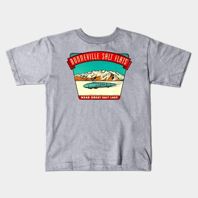 Bonneville Salt Flats Utah Vintage Kids T-Shirt by Hilda74